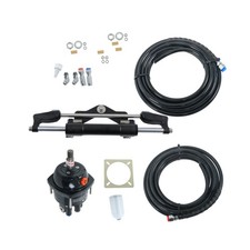 For Single Engines 350HP 26ft Tubing Hydraulic Outboard Steering Kit W/Helm Pump