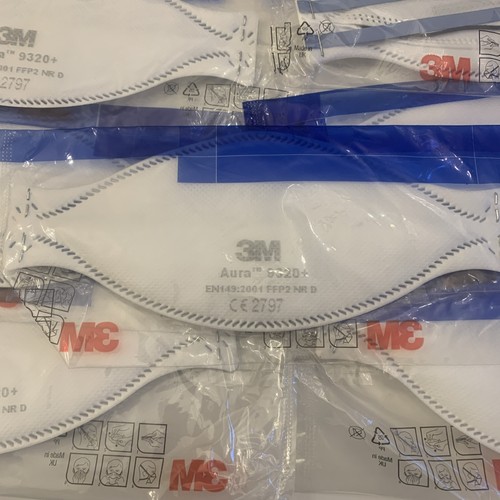 Máscaras desechables planas plegables 3M 9320+ Aura FFP2 50x - Imagen 2 de 9