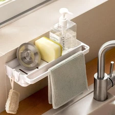 Plastic Kitchen Sink Caddy Sponge Holder and Storage Sink Accessories