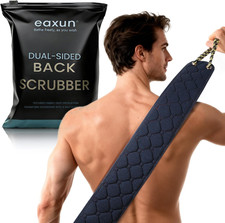 Eaxun 38.5 Inch Exfoliating Back Scrubber with Dual Handles for Shower Dual-Si
