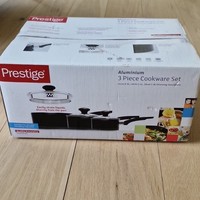 Prestige Thermo Aluminium Saucepan Set Non Stick Induction Safe Cookware 3 Piece