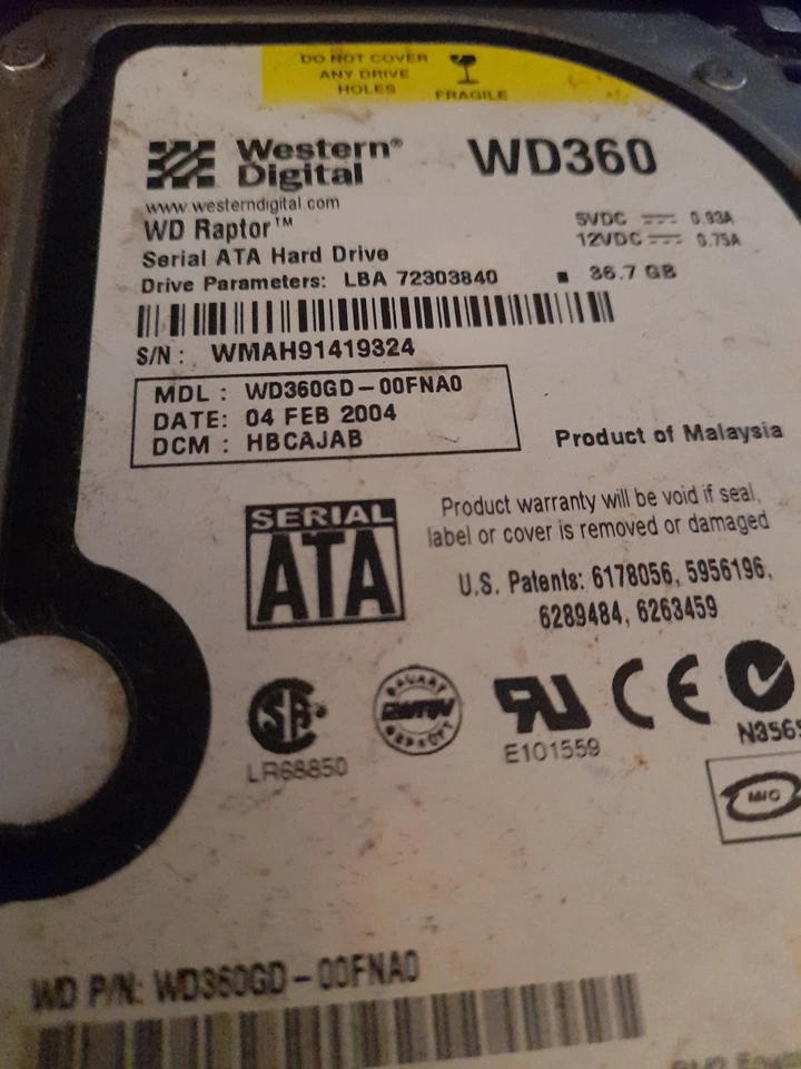 Western Digital Raptor WD360 36Gb SATA 3.5" - Image 2 of 4