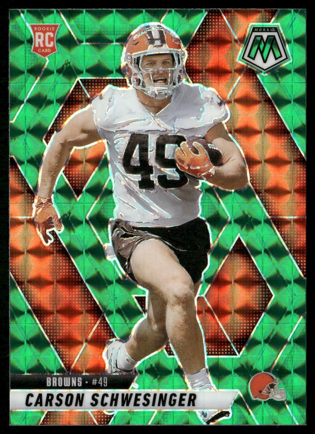 2025 Panini Mosaic #371 Carson Schwesinger Mosaic Green