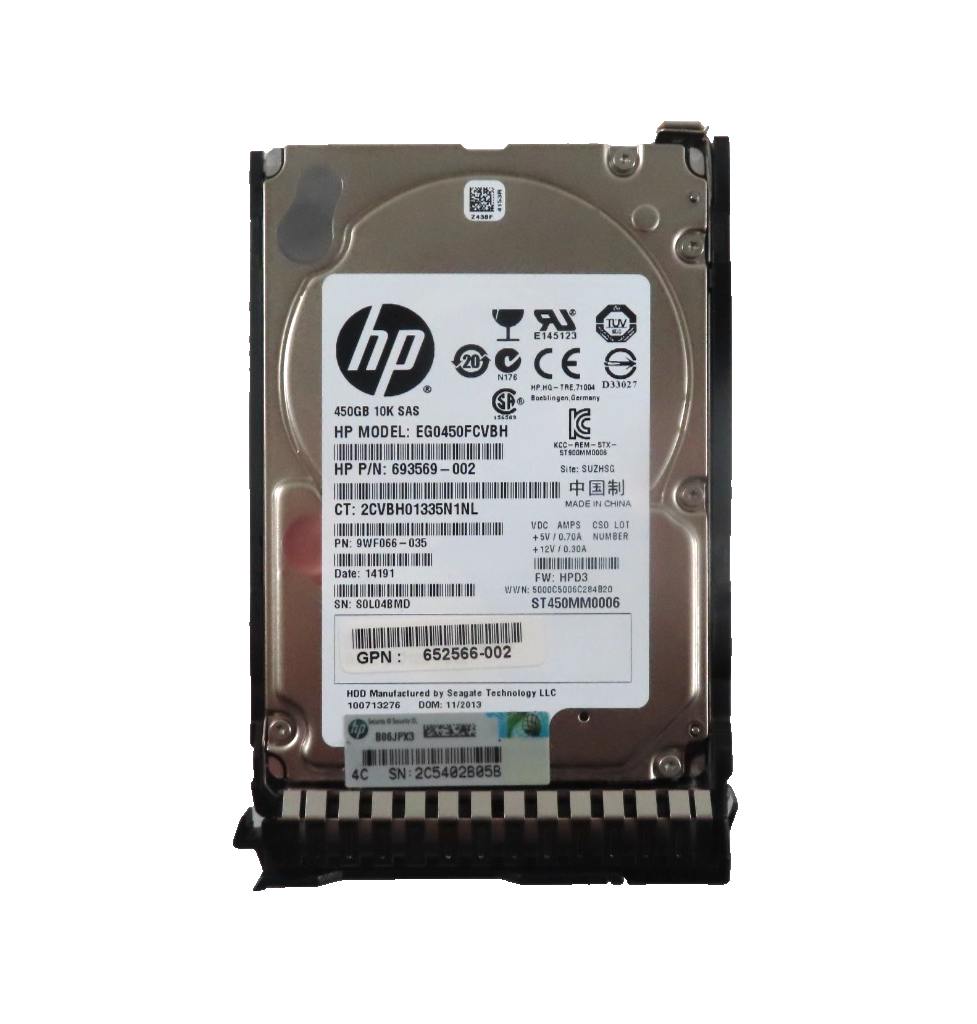450GB SAS 2.5"" 15mm 10K 6Gb/s (Hot Swap with Caddy) HDD - 653956-001