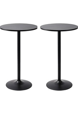 Winsome Obsidian Round Contemporary Wood/Metal Pub Table in Black