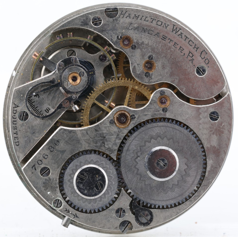 HAMILTON Gr. 972, 17j 16s, 70680 POCKET WATCH MOVEMENT, FOR REPAIR (HS)