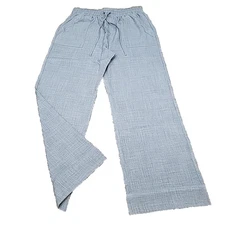 Indigo Thread Co Ladies Everyday Wear Pull On Pants w Drawstring Medium Sz Blue