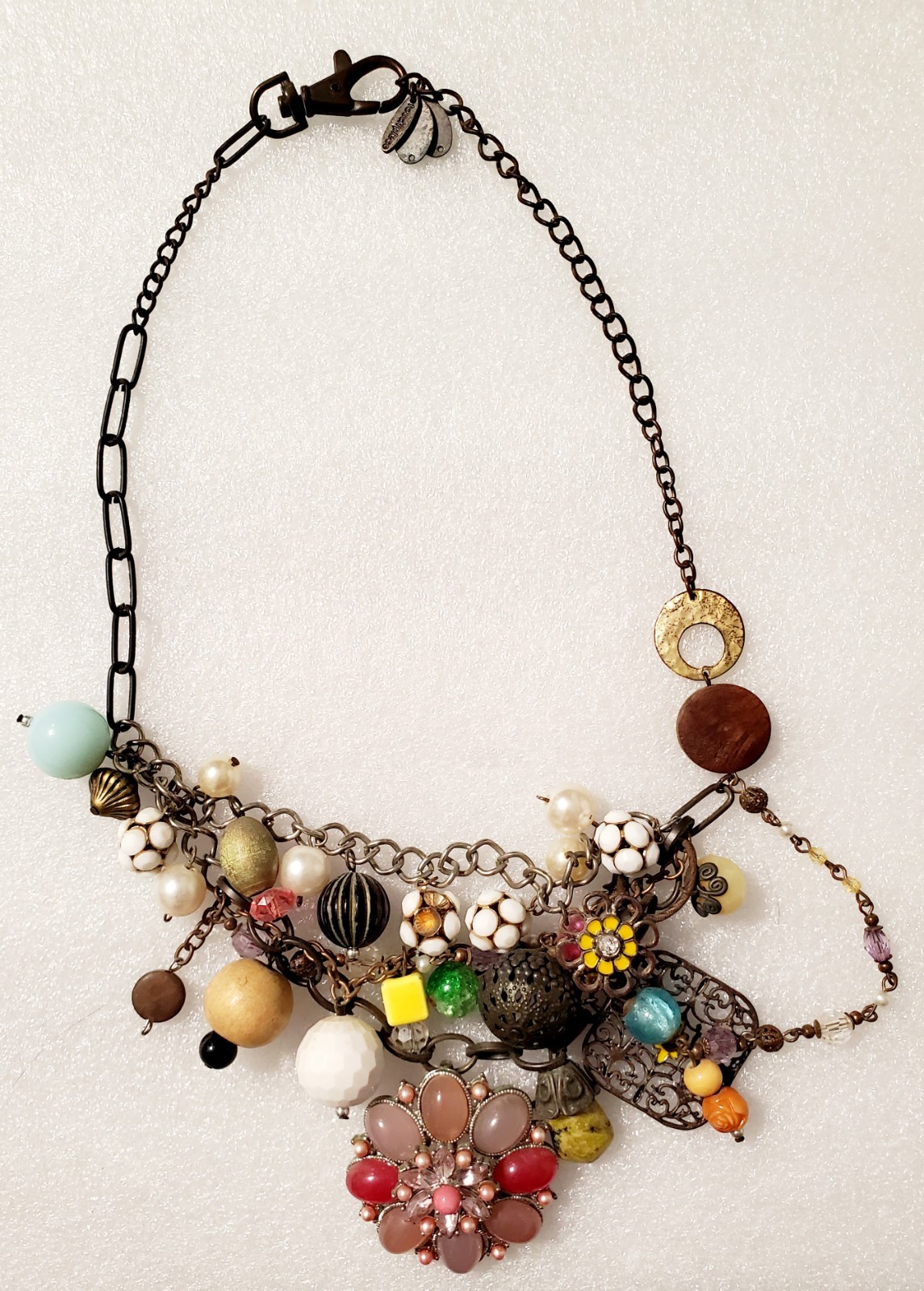 Touch Piece Multi-Charm Statement Necklace - image 2