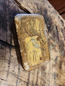 ***LOOK*** Antique VIRGINIA CUT CAVENDISH CARTE BLANCHE  TOBACCO TIN EMPTY