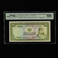 1971 Portuguese Guinea/Portuguese Administrtion 50 Escudos P-44a PMG 66EPQ UNC