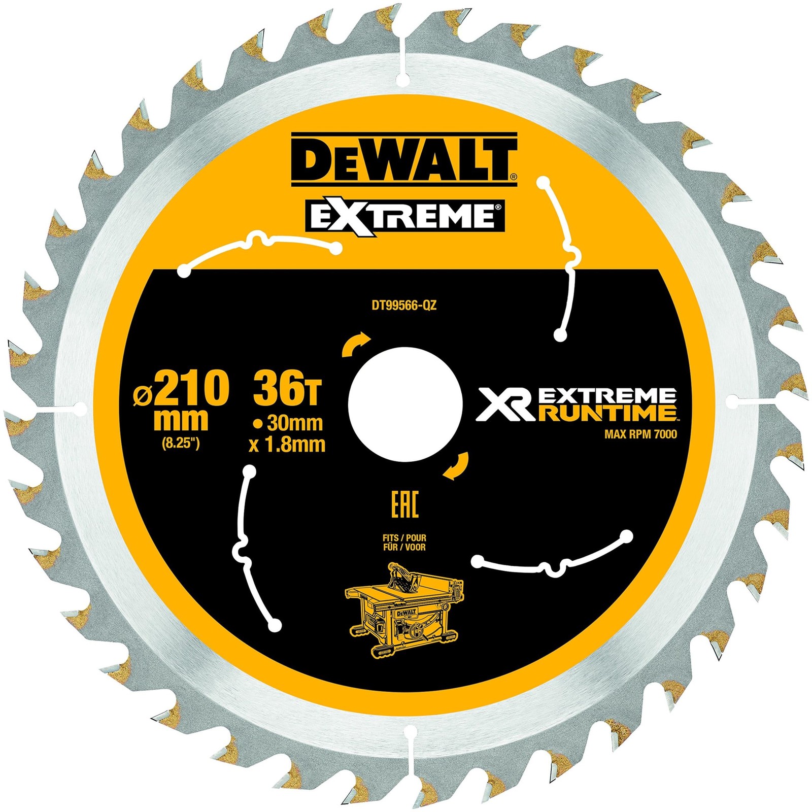 DeWALT DT99566-QZ Xtreme Runtime 210mm x 30mm 36T Sawblade