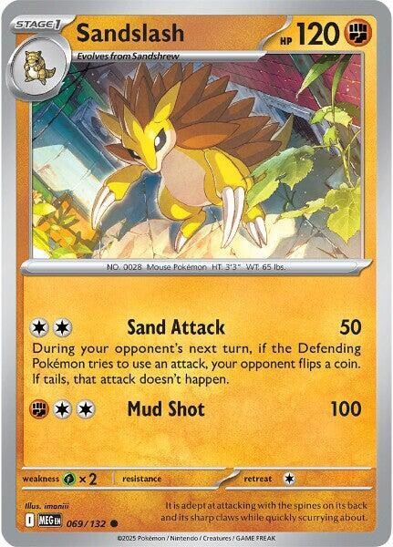 Sandslash #069/132 Me01 Mega Evolution Common Reverse Holo Pokemon TCG NM