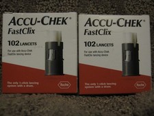 Lot of 2 Accu-Chek FastClix 102 Lancets Sealed Boxes Exp Date 07/2028