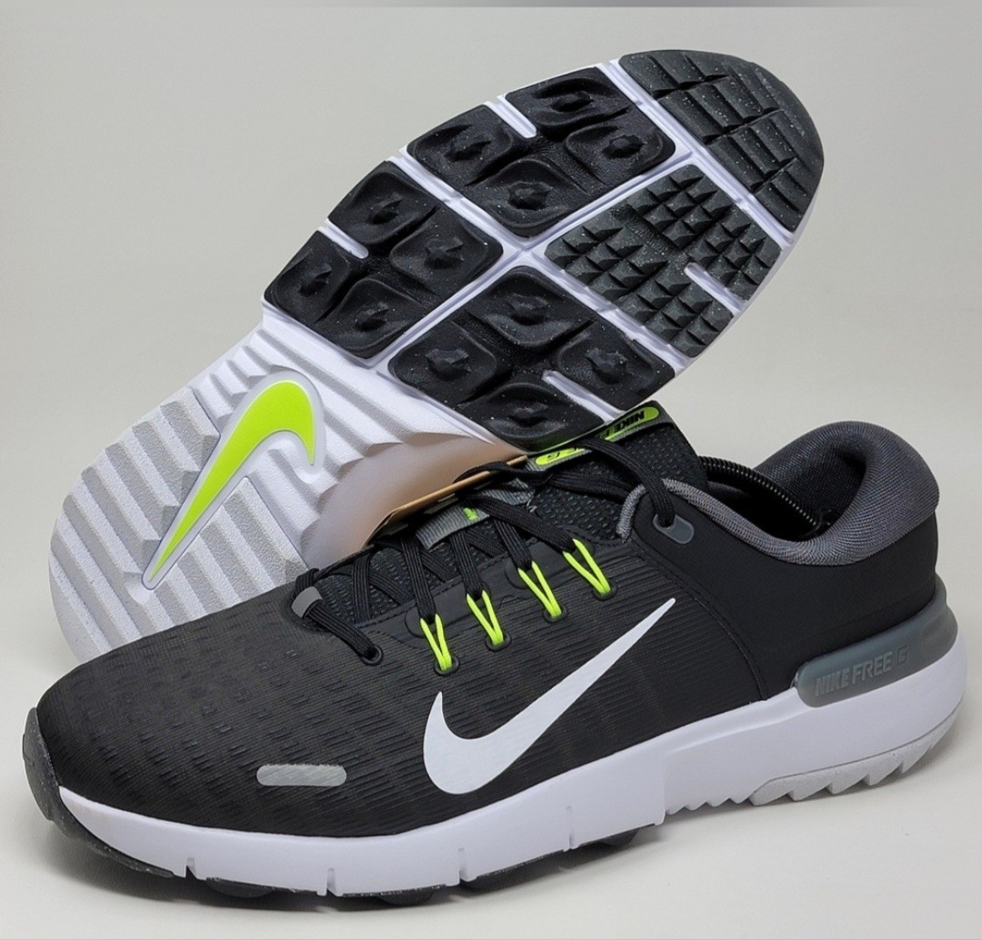Nike Free Golf NN Golf Shoes Black Iron Grey Volt White FN0332-001 Size 9.5 New