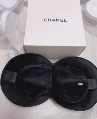Chanel Schlaf Augenmaske Reisekissen schwarz samtweich - NEU