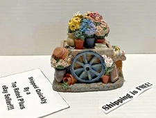 Flower Cart Kiosk Figurine Figi Graphics Rare Vintage Gorgeous Trinket Box