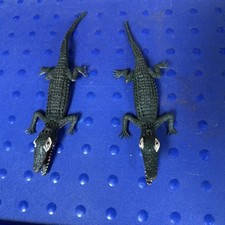 Pair Vintage Imperial Hong Kong crocodile Rubber Swishy GUC Animal Toy Alligator