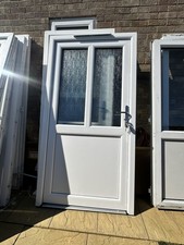 UPVC Door and Frame Used White panel open in front panel rear garage porch