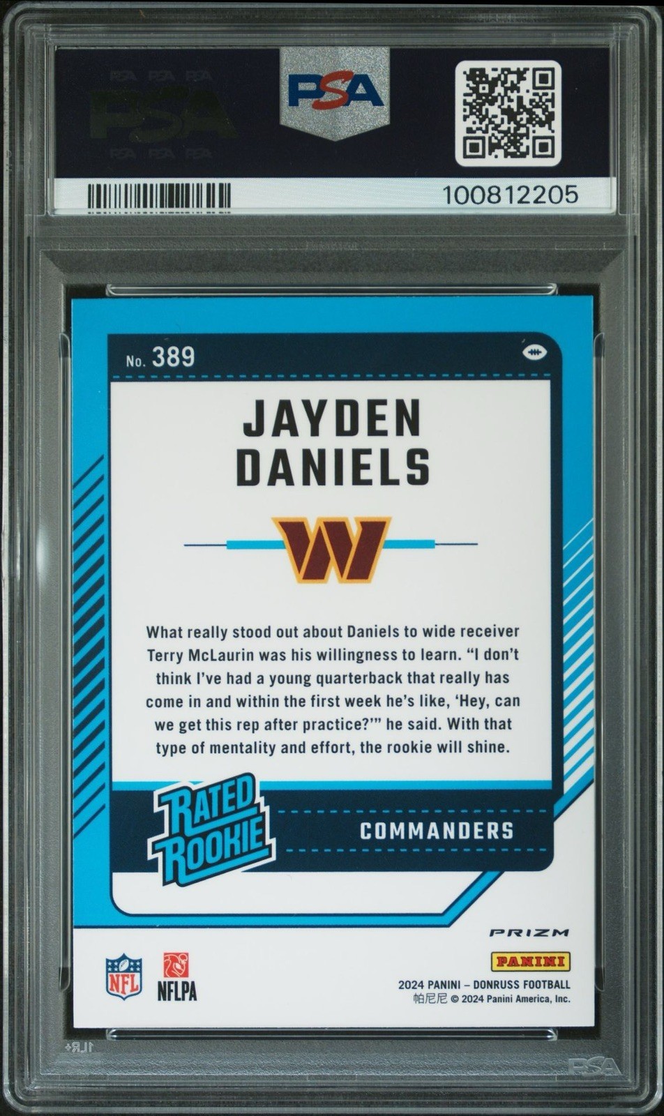2024 Panini - Rookie Jayden Daniels #389 Optic Preview Red Pandora Prizm (RC) view 2