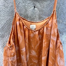 A New Day Womens XXL Orange Floral Spaghetti Strap Maxi Boho Beach Flowy