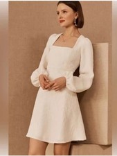 Sachin + Babi BHLDN Rhinebeck Mini Dress Long Sleeve Ivory Anthropologie 6
