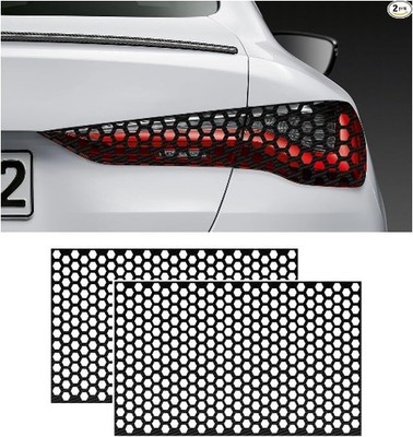 2PCS Car Rear Tail Light Lamp Stickers Honeycomb Type Deca Color: Carbon Fiber