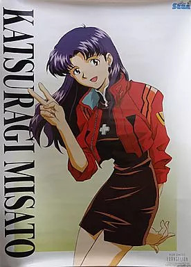Sega Neon Genesis Evangelion Misato Katsuragi B2 Poster Prize Used