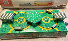 Vintage ABTOTPACCA USSR Russian Windup Tin Gas Station / Traffic Toy Box Key