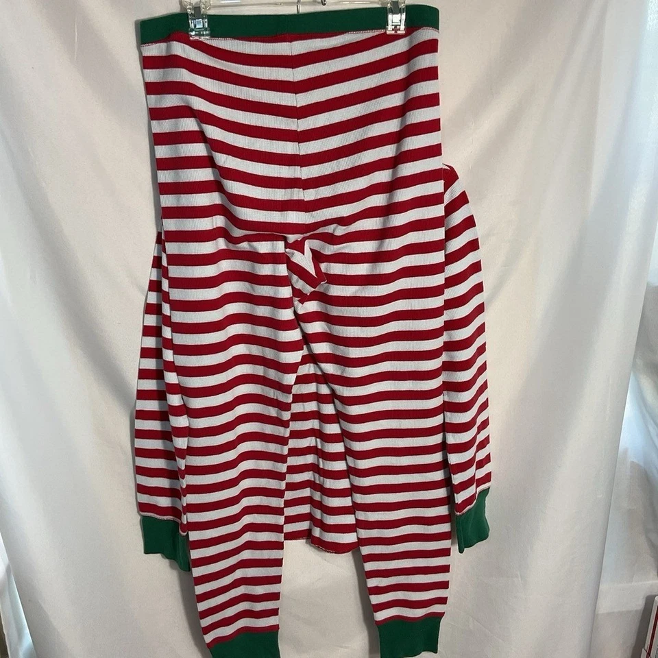 Pijama a Rayas Térmicas Rojo Elfo Navidad Antiguo Azul Marino 2 Piezas Para Mujer XL Top/Pantalón XLT Foto 4 de 4