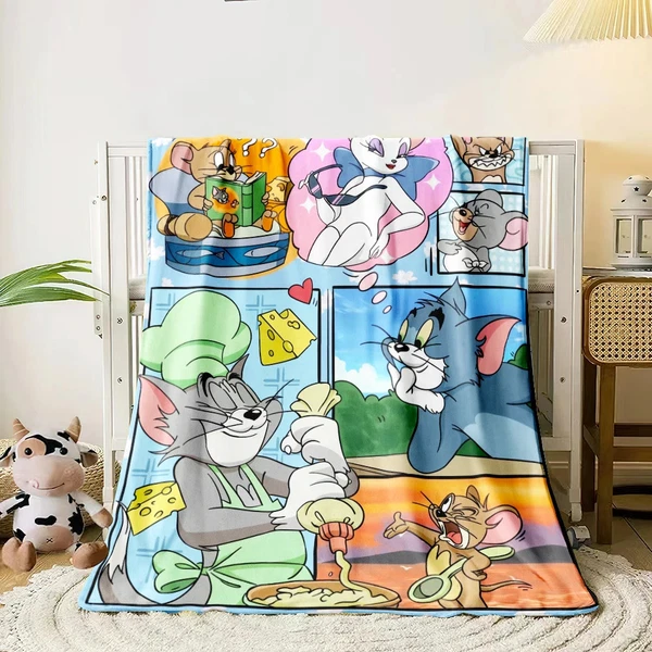 Chef Tom Jerry Fleece Blanket Tom And Jerry Movie Cartoon Gifts Blanket