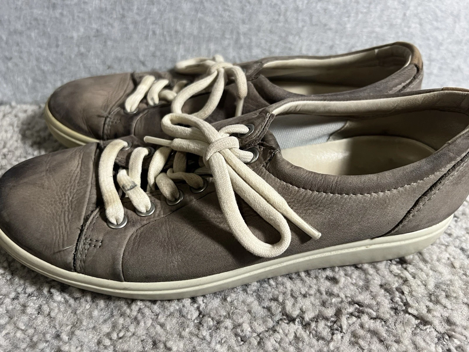 Scarpe Ecco donna 7 lacci marroni tortora made indonesia euro 38