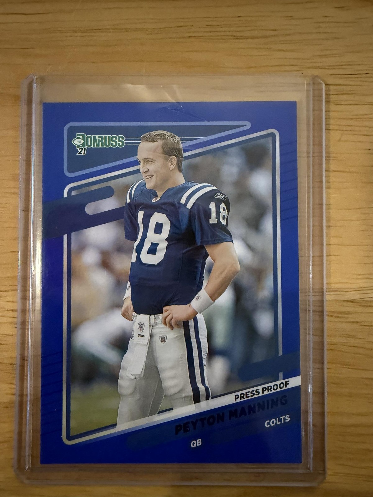 2021 Donruss #148b Peyton Manning Press Proof Blue No Helmet