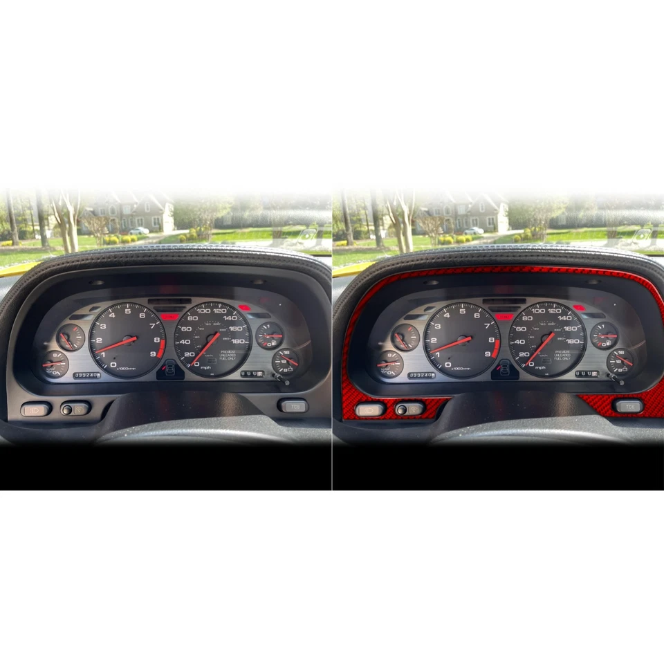 Cuadro de instrumentos velocímetro de fibra de carbono rojo para Acura NSX 1990-2005 Foto 4 de 4
