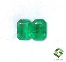 7x5 mm Certified Natural Emerald Octagon Cut Pair 1.68 CTS Loose Gemstones