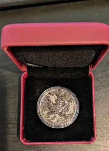 2013 Maple Leaf Piedfort High Relief Rare $5 Coin 1 Troy Oz .9999 Fine Silver