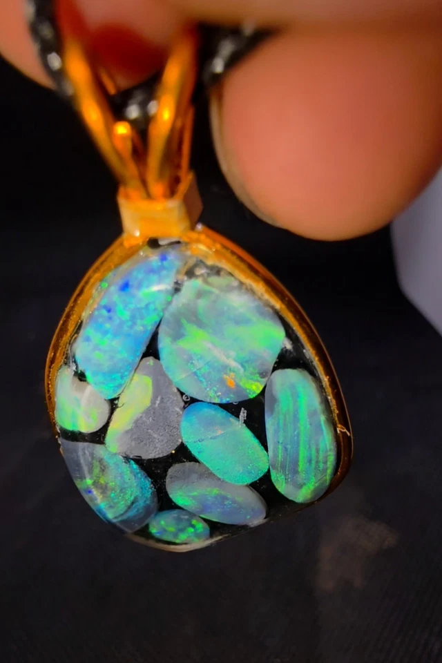 60.10ct Huge 9x Solid Black Opal Lightning Ridge Vibrant Galaxy Polished Pendant - Image 2 of 3