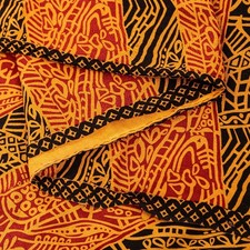 Sanskriti Vintage Red-Yellow Pure Crepe Saree 5 Yd Abstract Printed Fabric Sari
