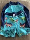 Toddler Boy’s Swim Set Shirt/ Trunks 2T Carter’s Dinosaur Theme Barely Used — photo 1