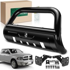 Ram 1500 2500 3500 Bull Bar Push Bar Skid Plate Light Mount Alloy Steel