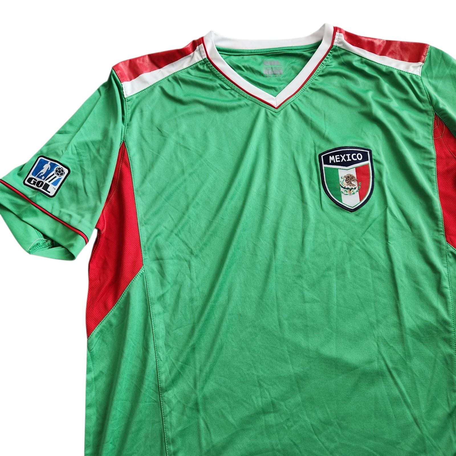 Mexico National Soccer Team Jersey Men's L Green Federacion Away World Cup Gym