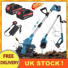 21V Cordless Cultivator Rotavator Tiller Garden Allotment Veg Patch Soil Battery