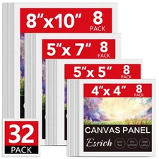 ESRICH Canvas for Painting, 32 Pack Multi-Size Canvas Boards for Painting 8pcs