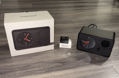 OneClock Gentle Wake Analog Modern Alarm Clock, Black & Black