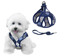Plaid-Hundegeschirr FüR Kleine Hunde Mit Leine, Step-In No Pull Step In Weichem