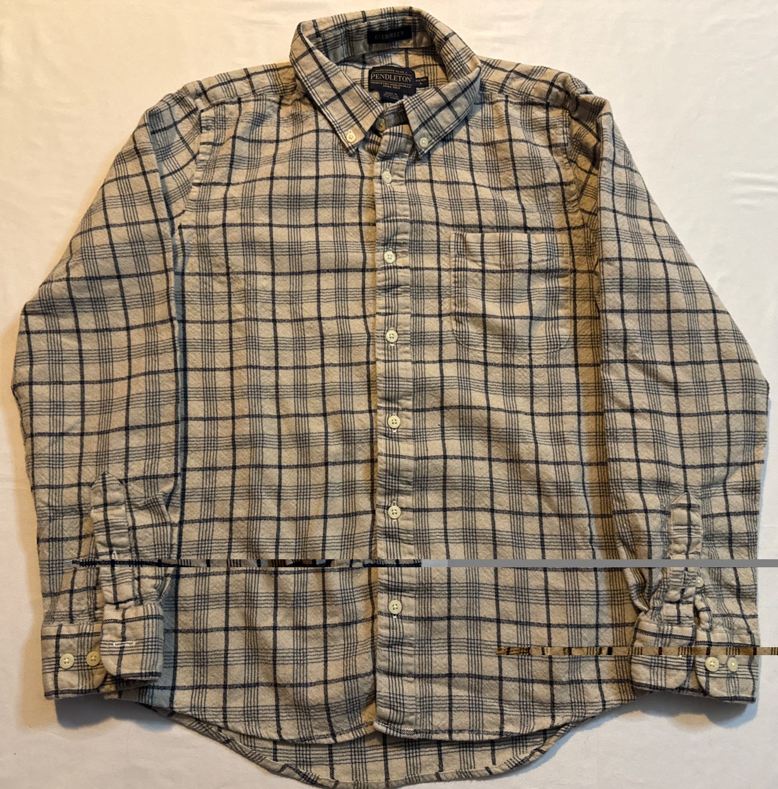 pendleton Evergreen Fitted L Plaid Button Up Long… - image 1