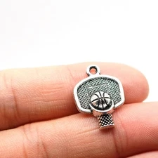 15/40PCS Antique Silver Basketball Hoop Charm Pendant Sport Charm JHS851