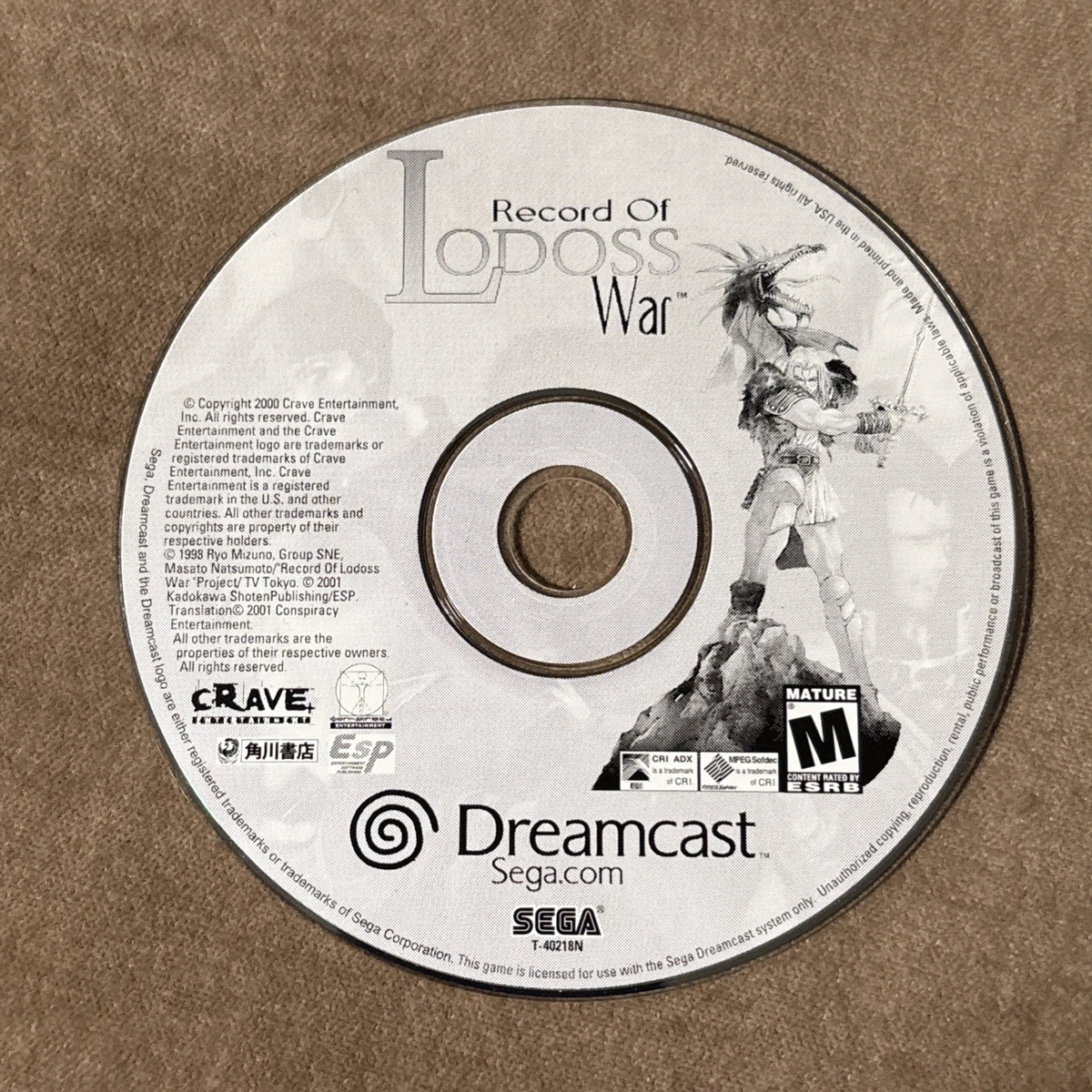 Record of Lodoss War Sega Dreamcast PAL DC FR