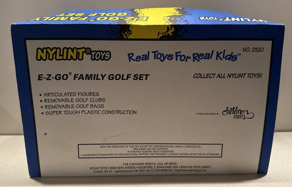 Vintage Nylint Toys 1998 EZ-Go Golf Cart + Figures & Clubs/ Bags. NEW in Box - Image 4 of 4