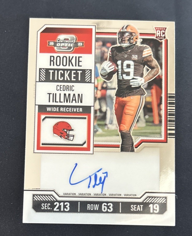2023 Contenders Optic Cedric Tillman #104 RC Ticket AUTO Browns