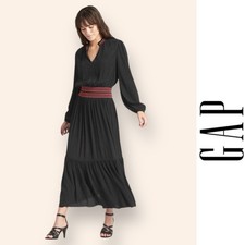 NWT GAP Boho Long SleeveEmbroidered Smocked Maxi Dress, Size M, MSRP $90